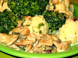 Kalafior i broku z grzybami