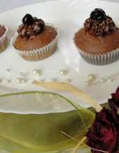 Czekoladowe muffinki z kremem czekoladowym z  mascarpone
