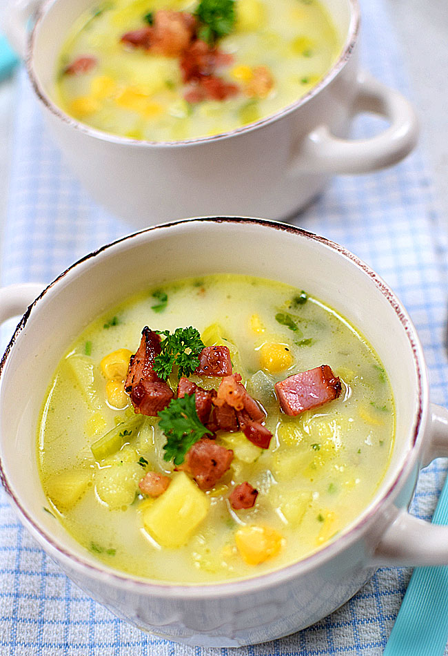 Zupa z ziemniakw, pora i kukurydzy - pyszna i niedroga