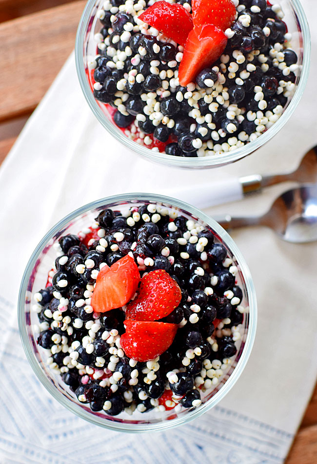 Deser jogurtowy z truskawkami i jagodami - Fit i zdrowy