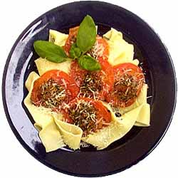 Fettucine z pieczonymi pomidorami mocno zioowymi