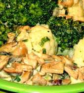 Kalafior i broku z grzybami