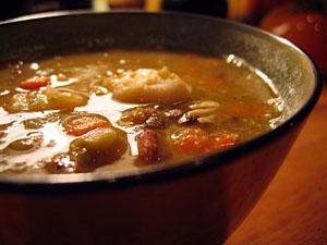 Zupa z soczewicy i zielonego groszku
