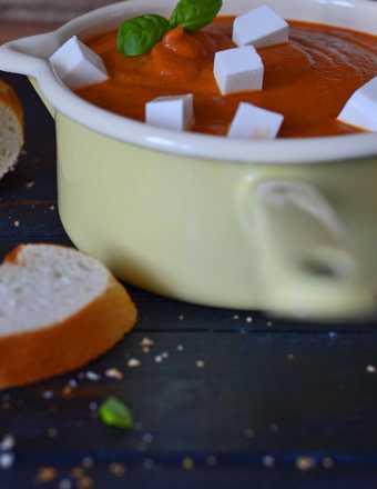 Zupa krem z pieczonej papryki i pieczonego kalafiora